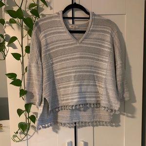 Madewell 3/4 sleeve tassel hoodie